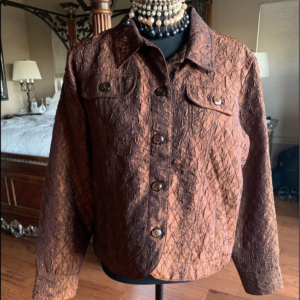 Coldwater Creek Quilted Bronze Jacket